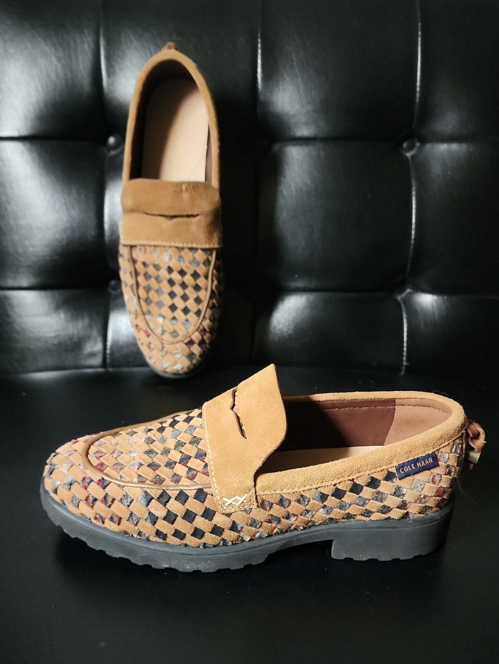 Cole Haan x Pendleton Geneva Penny Loafers Plaid Suede Lug Sole Shoes Size 8